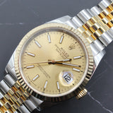 Rolex - Pre-owned Two Tone Yellow Gold Datejust 36 Champagne Dial Oyster Bracelet 126233