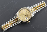 Rolex - Pre-owned Two Tone Yellow Gold Datejust 36 Champagne Dial Oyster Bracelet 126233