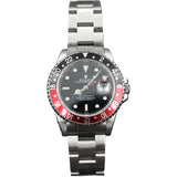 Rolex - Pre-owned 40mm Stainless Steel 16710 Rolex GMT "Coke" Master II Black Dial Stainless Steel Bezel Oyster Bracelet.