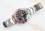 Rolex - Pre-owned 40mm Stainless Steel 16710 Rolex GMT "Coke" Master II Black Dial Stainless Steel Bezel Oyster Bracelet.