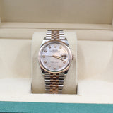 Rolex - Unworn Two Tone Rose Gold Datejust 36 Mother of Pearl Dial Jubilee Bracelet 126201