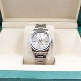 Rolex - Pre-owned Stainless Steel Oyster Perpetual 34 Silver Dial 124200