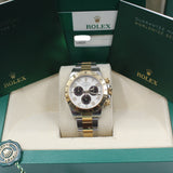 Rolex -Unworn Two Tone Daytona White Racing Dial 116523 NOS FULL STICKERS