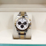 Rolex -Unworn Two Tone Daytona White Racing Dial 116523 NOS FULL STICKERS