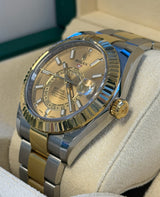 Rolex - Pre-owned Two Tone Yellow Gold Sky-Dweller Champagne Dial Oyster Bracelet 326933