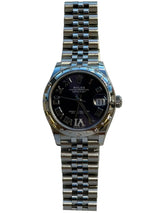 Rolex - Pre-owned Datejust 31 Purple Diamond VI Dial Diamond Bezel Jubilee Bracelet 278344RBR