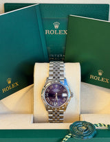 Rolex - Pre-owned Datejust 31 Purple Diamond VI Dial Diamond Bezel Jubilee Bracelet 278344RBR