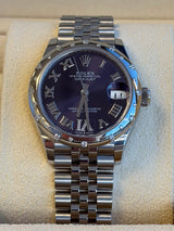 Rolex - Pre-owned Datejust 31 Purple Diamond VI Dial Diamond Bezel Jubilee Bracelet 278344RBR