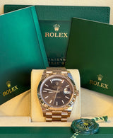 Rolex - Unworn Rose Gold Day-Date 40 Presidential Chocolate Index Dial 228235