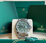 Rolex - Pre-owned Datejust 36 Green Palm Motif Diamond Dial Oyster Bracelet 126234