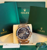 Rolex - Unworn Rose Gold Day-Date 40 Presidential Slate Ombre Roman Dial 228235 with STICKERS