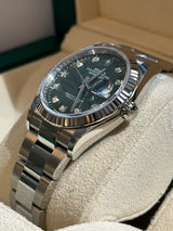 Rolex - Pre-owned Datejust 36 Green Palm Motif Diamond Dial Oyster Bracelet 126234