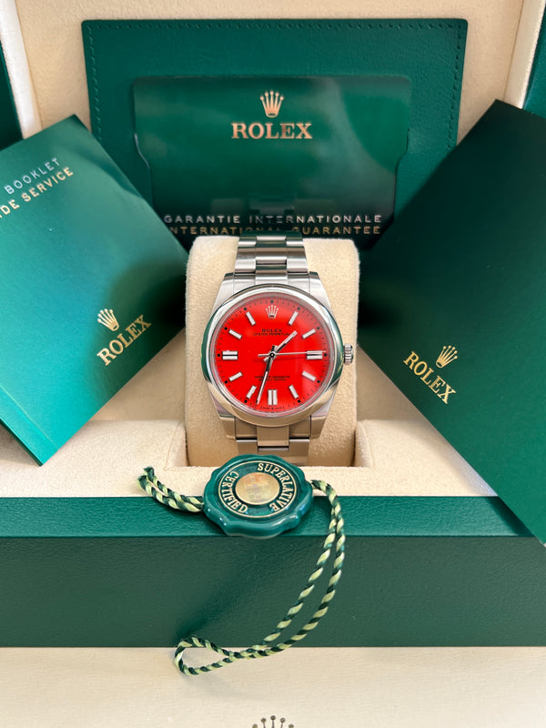 Rolex - Pre-owned Oyster Perpetual 41mm Coral Red Dial 124300