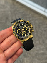 Rolex - Unworn Yellow Gold Daytona Black Dial OysterFlex 126518LN