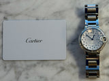 Cartier - Pre-owned Stainless Steel Ballon Bleu 36mm Silver Diamond Dial Diamond Bezel W4BB0036