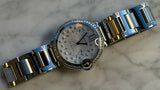 Cartier - Pre-owned Stainless Steel Ballon Bleu 36mm Silver Diamond Dial Diamond Bezel W4BB0036
