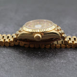 Rolex - Pre-owned 26mm Yellow Gold Lady Datejust 26 Champagne Ruby and Diamond Dial 69178