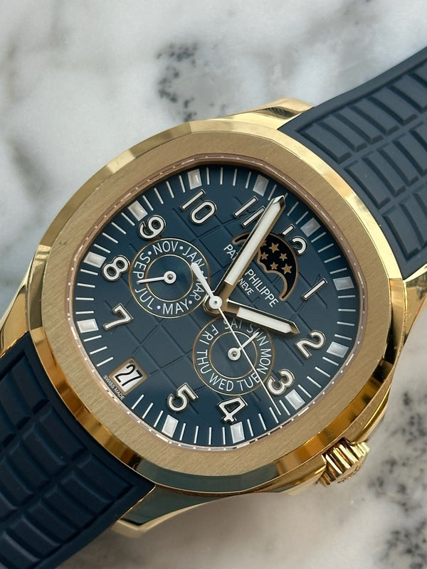 Patek Philippe - Pre-owned Aquanaut Luce Annual Calendar Blue Dial Uncut Strap 5261R-001
