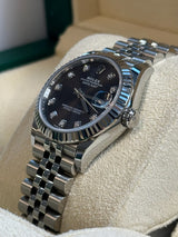 Rolex - Pre-owned Datejust 31 Dark Grey Diamond Dial Jubilee Bracelet 278274