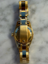 Rolex - Pre-owned Yellow Gold Oyster Perpetual 26 Blue Diamond Dial 67198