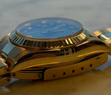 Rolex - Pre-owned Yellow Gold Oyster Perpetual 26 Blue Diamond Dial 67198