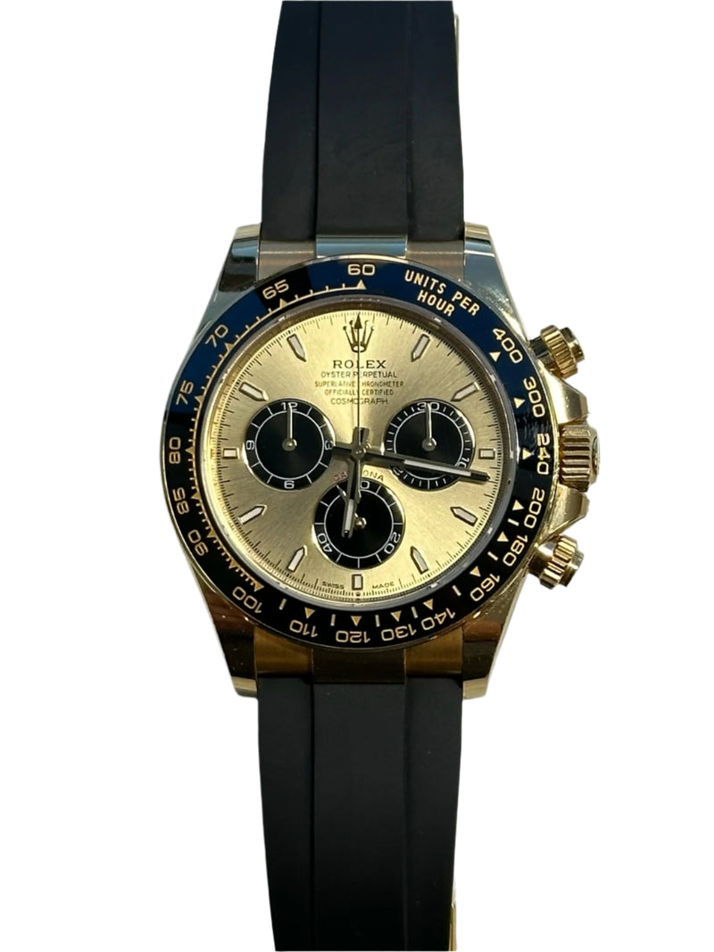 Rolex - Pre-owned Yellow Gold Daytona Champagne "Pikachu" Dial Oysterflex 126518LN