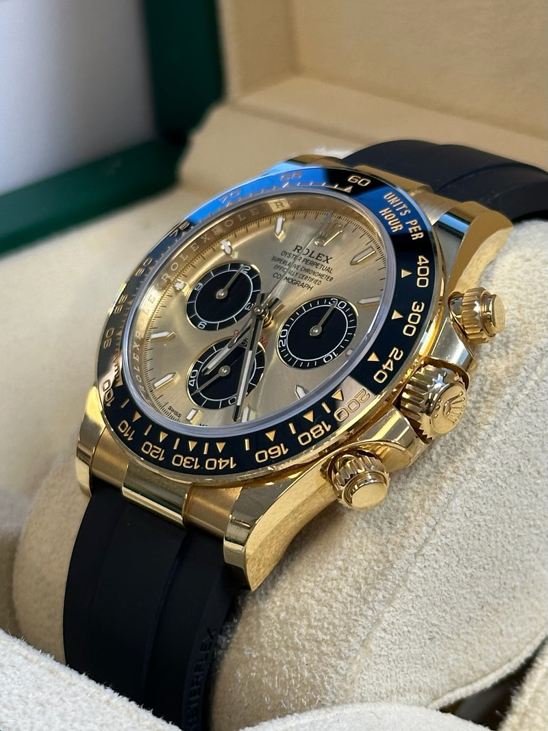 Rolex - Pre-owned Yellow Gold Daytona Champagne "Pikachu" Dial Oysterflex 126518LN