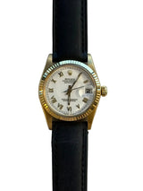 Rolex - Pre-owned Datejust 31 White Roman Dial Leather Strap 6827