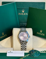 Rolex - Pre-owned Stainless Steel Lady-Datejust 28mm Pink Diamond Dial Jubilee Bracelet 279174