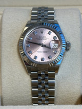 Rolex - Pre-owned Stainless Steel Lady-Datejust 28mm Pink Diamond Dial Jubilee Bracelet 279174