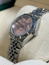 Rolex - Pre-owned Stainless Steel Lady-Datejust 28mm Pink Diamond Dial Jubilee Bracelet 279174