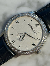 Audemars Piguet - Pre-owned White Gold White Dial Diamond Bezel 15166BC