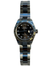 Rolex - Pre-owned Stainless Steel Lady-Datejust 28mm Dark Grey Diamond Dial Oyster Bracelet 279174