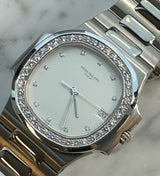 Patek Philippe - Pre-owned Nautilus Cream Diamond Dial Diamond Bezel 3800/3G-001
