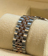 Rolex-two tone rose gold Datejust 28mm chocolate index dial diamond bezel Jubilee Bracelet 279381RBR