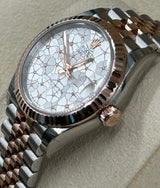 Rolex- Pre-owned 31mm Datejust 31 two tone rose gold floral diamond Dial jubilee bracelet 278271