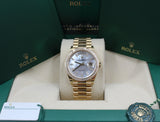 Rolex - Unworn Yellow Gold Day-Date 36 Mother Of Pearl Dial Diamond Bezel 128398TBR