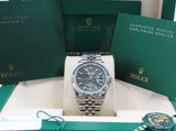 Rolex - Unworn Stainless Steel Datejust 36 Green Palm Dial Jubilee FULL STICKERS 126234