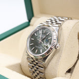 Rolex - Unworn Stainless Steel Datejust 36 Green Palm Dial Jubilee FULL STICKERS 126234