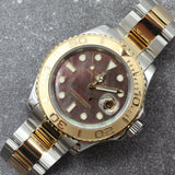 Rolex - Pre-owned Two Tone Yellow Gold Yacht Master Tahitian Mother of Pearl Dial 16623