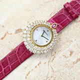 Audemars Piguet - Pre-owned Yellow Gold Vintage Diamond and Ruby Mother of Pearl Dial