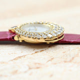 Audemars Piguet - Pre-owned Yellow Gold Vintage Diamond and Ruby Mother of Pearl Dial
