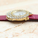 Audemars Piguet - Pre-owned Yellow Gold Vintage Diamond and Ruby Mother of Pearl Dial