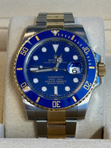 Rolex - Pre-owned Two Tone Yellow Gold Submariner "Bluesy" 116613LB