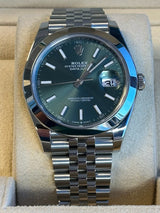 Rolex - Unworn Datejust 41 Green Index Dial Jubilee Bracelet 126300