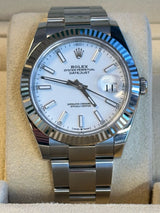 Rolex - Unworn Datejust 41 White Index Dial Oyster Bracelet 126334