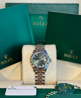 Rolex - Unworn Two Tone Rose Gold Lady-Datejust 28mm Green Diamond Dial Jubilee Bracelet 279171