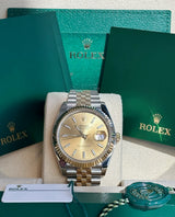 Rolex - Pre-owned Two Tone Yellow Gold Datejust 41 Champagne Index Dial Jubilee Bracelet 126333