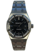 Audemars Piguet - Pre-owned Royal Oak Black Dial Diamond Bezel 15451ST