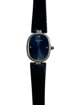 Patek Philippe - Pre-owned White Gold Golden Ellipse Blue Dial Diamond Bezel 4882